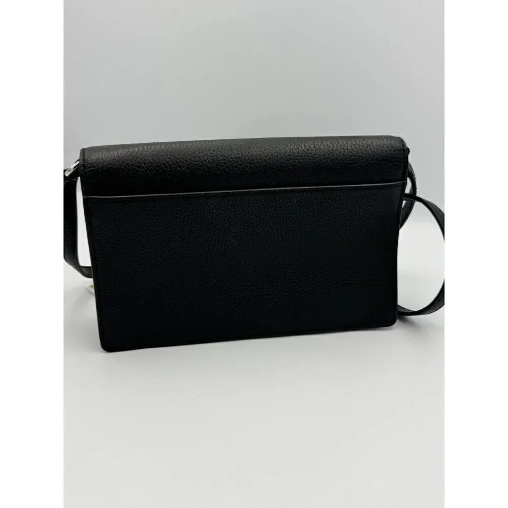 Michael Kors Pebbled Leather Crossbody Bag With Adjustable Strap silver tone